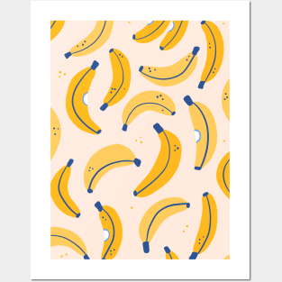 Banana pattern Posters and Art